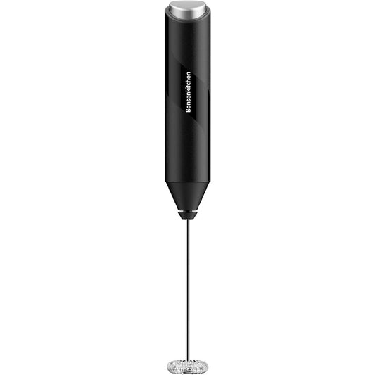 Bonsenkitchen Powerful Handheld Milk Frother with Stainless Steel Whisk – Black