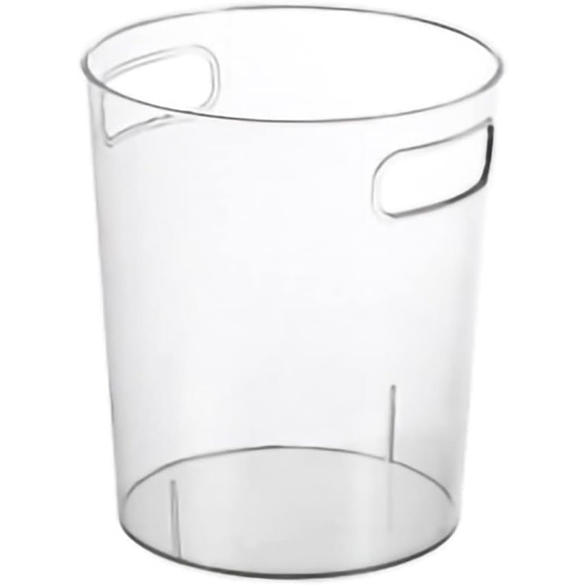 Large Transparent Cylindrical Trash Can with Dual Handles for Home