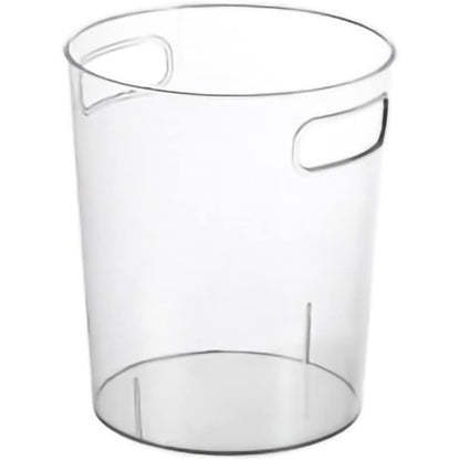 Large Transparent Cylindrical Trash Can with Dual Handles for Home