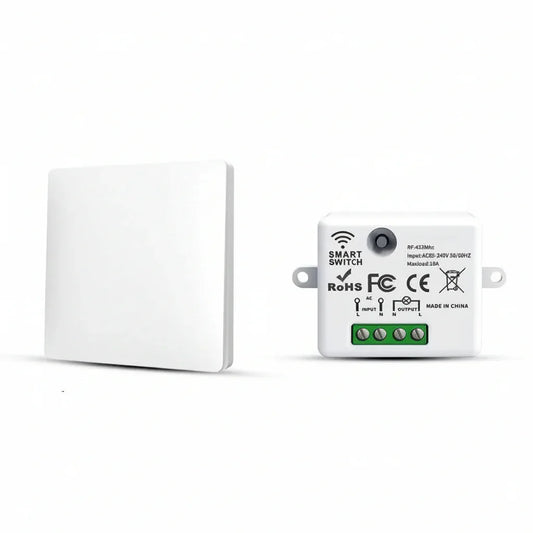 RF433 Wireless Light Switch Set Way Battery-Free Wall Transmitter and Receiver - Gomix Brands Outlet