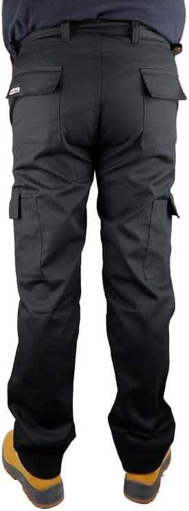 Panacea Men's Durable Multi-Pocket Cargo Combat Work Trousers, YKK Zip Fly