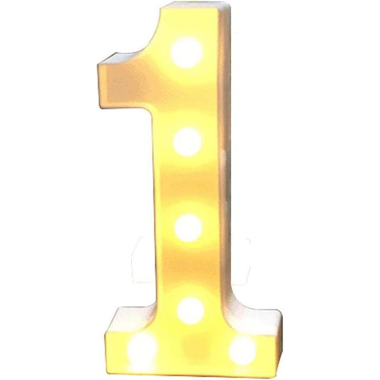 Warm White LED Number Lamp 0-9 Set for Party Decorations