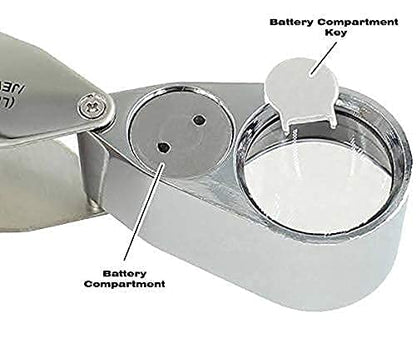 KARTCITY 40x 25 mm Jeweler Loupe Magnifier with LED and UV Light