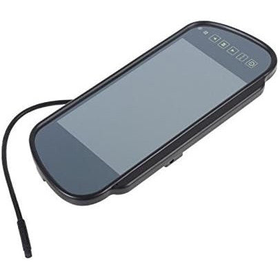 BW 7 Inch 16:9 TFT LCD Widescreen Car Monitor Rear View Mirror with Touch Button, HD 800x480 Resolution, Dual Video Input