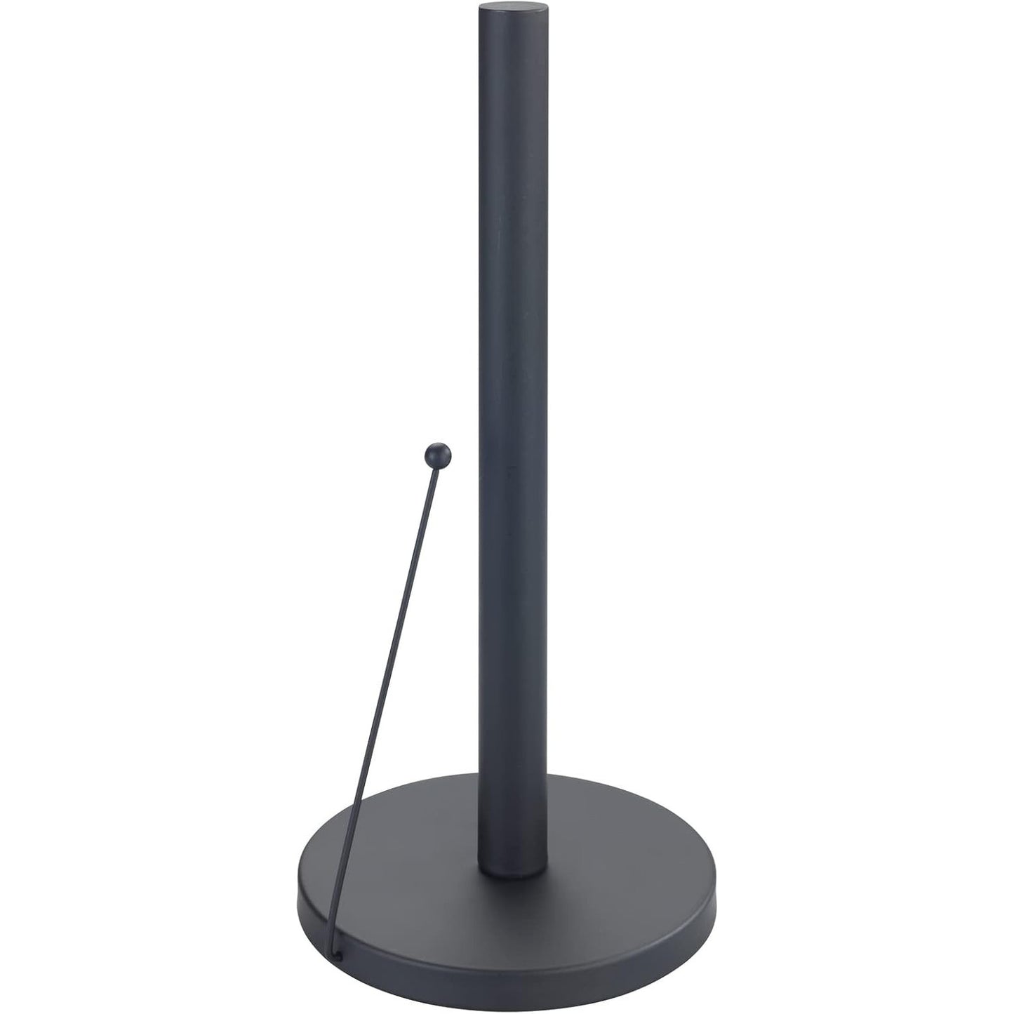 WENKO Clayton Black Free-Standing Kitchen Roll Holder – Powder-Coated Metal, Ø15×33cm