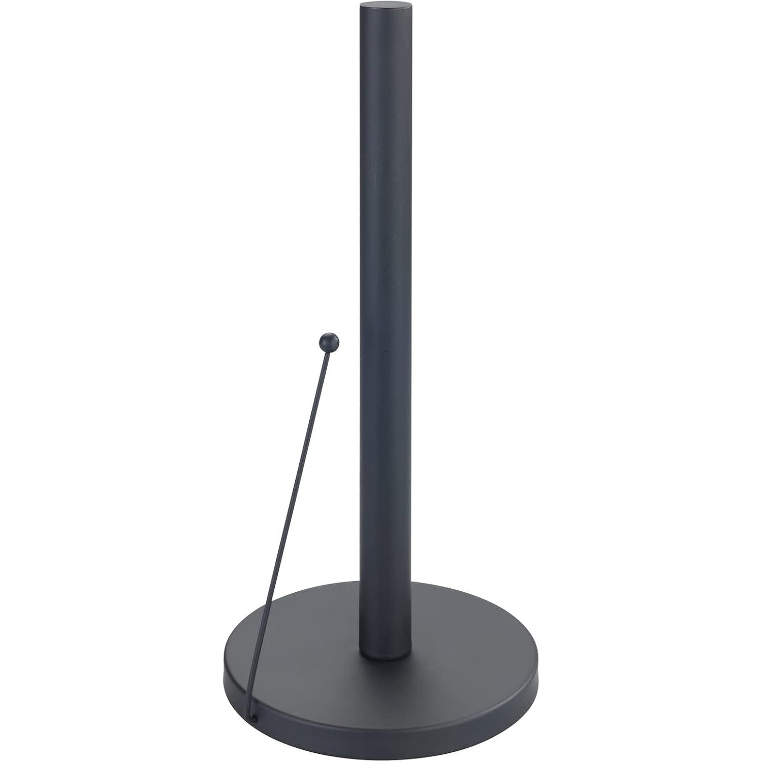 WENKO Clayton Black Free-Standing Kitchen Roll Holder – Powder-Coated Metal, Ø15×33cm