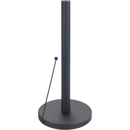 WENKO Clayton Black Free-Standing Kitchen Roll Holder – Powder-Coated Metal, Ø15×33cm