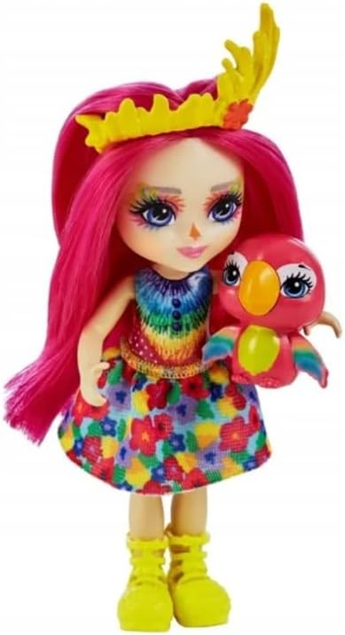 Enchantimals Peachy Parrot Doll 4in with Chatter Pet