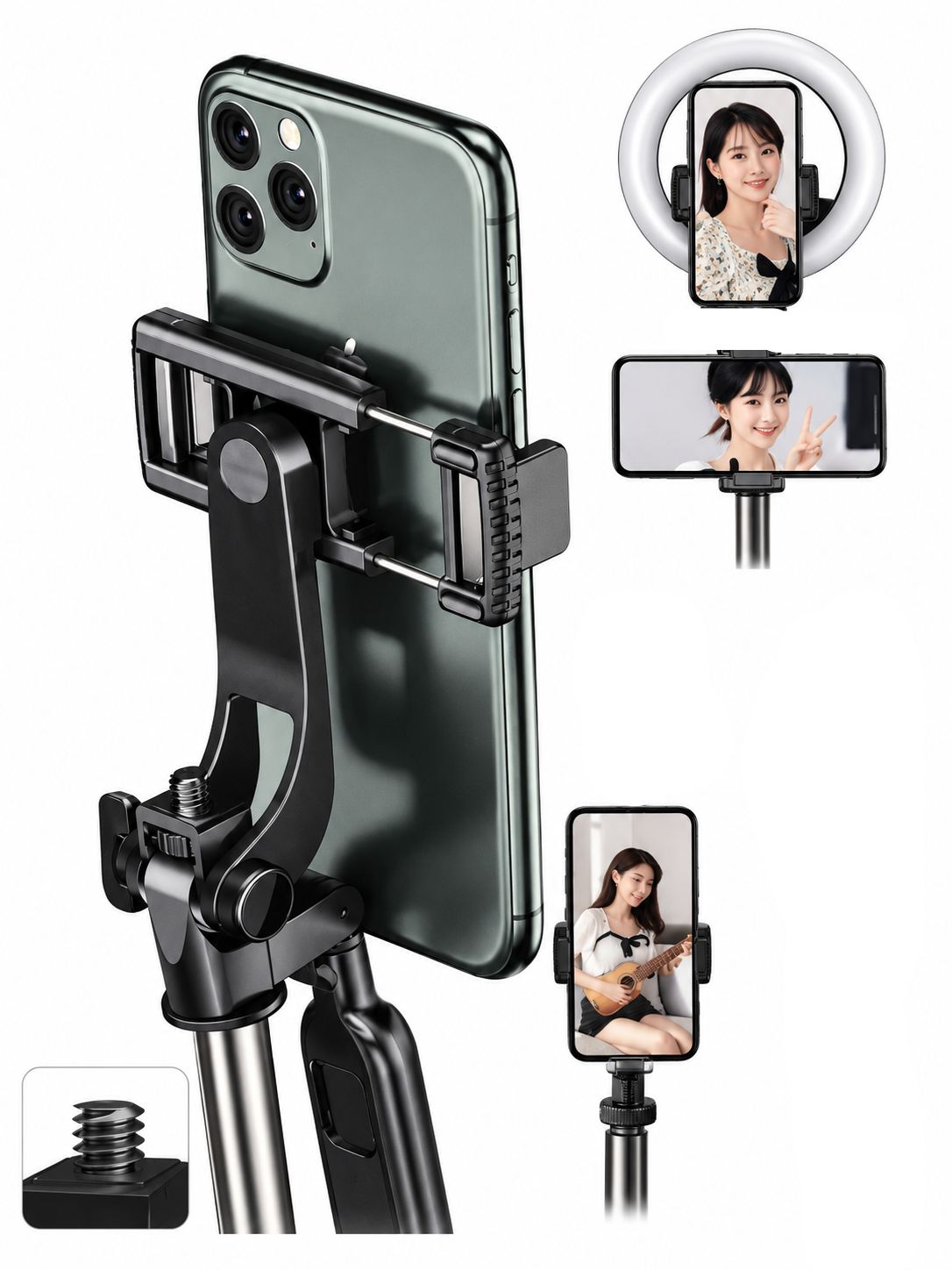 Selfie Stick A36 Extendable Selfie Tripod Stick with Bluetooth Remote