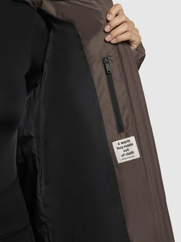 khujo Women's 'Prayce' Warm Insulated Winter Jacket with Hood, Brown