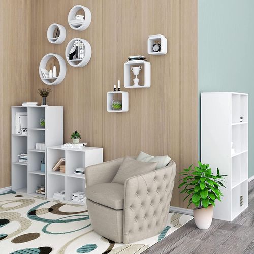 White MDF Wall Cube Shelf – 3 Pack for CDs