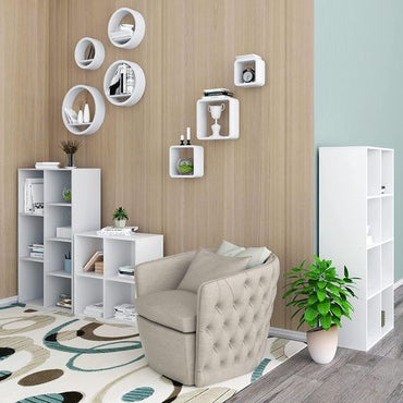White MDF Wall Cube Shelf – 3 Pack for CDs