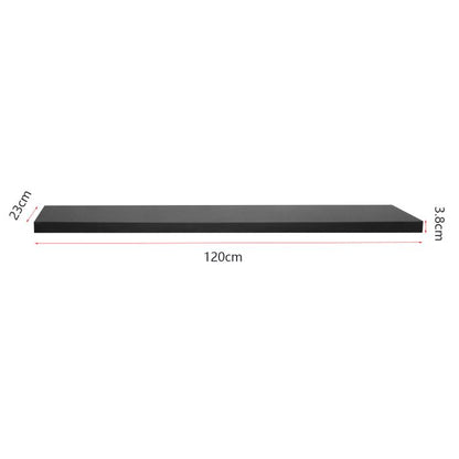 WOLTU Modern Black Floating Wall Shelf - Durable MDF Wood for Books & Decor