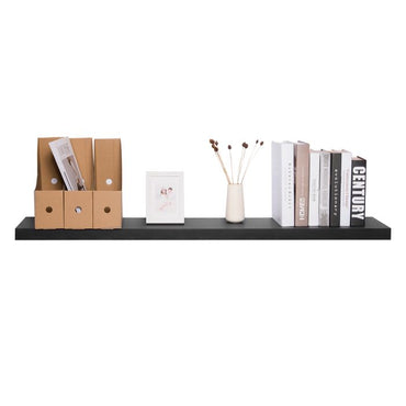 WOLTU Modern Black Floating Wall Shelf - Durable MDF Wood for Books & Decor