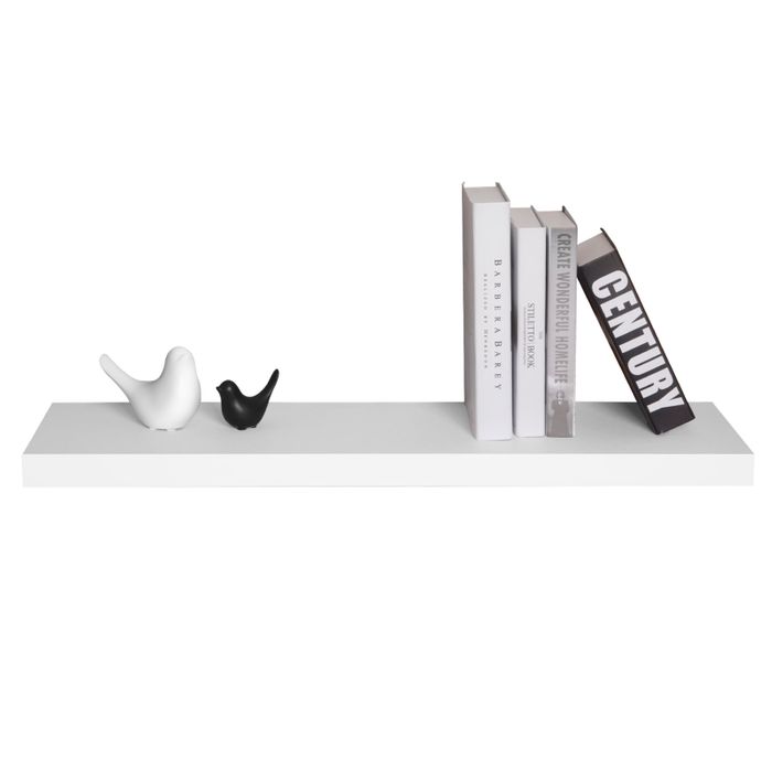 White MDF Cube Wall Shelf for Books and DVDs