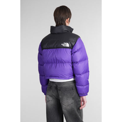 The North Face Nuptse Short Cropped Viola Leather Puffer Jacket for Women