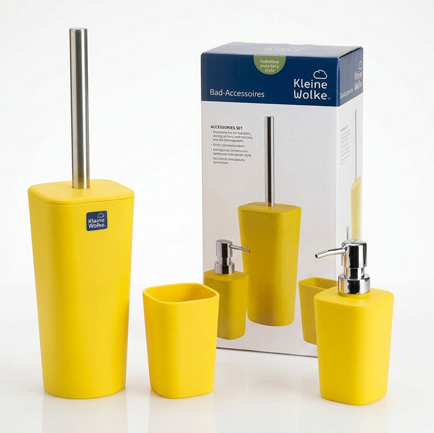 Kleine Wolke Bathroom Accessory Set 4 Pieces Ceramic Grey