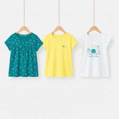 lupilu Girls' T-Shirt 3‑Pack