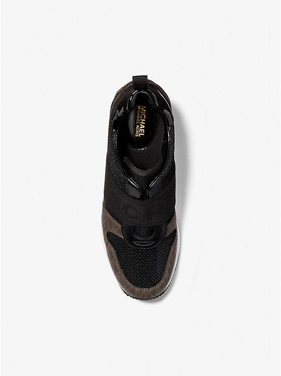 Chic Michael Kors Maven Black Mixed-Media Slip-On Trainer Sneaker for Women