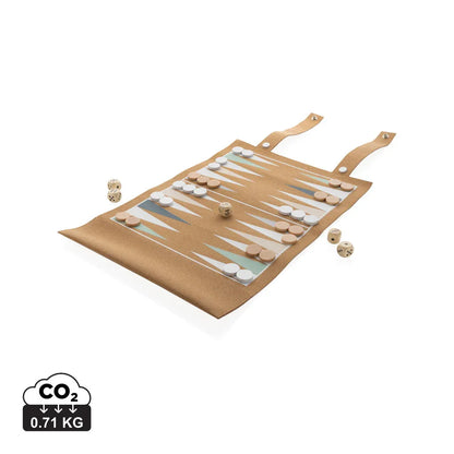 Britton Foldable Cork Backgammon & Checkers Game Set: Portable, FSC®-Certified Fun - Gomix Brands Outlet