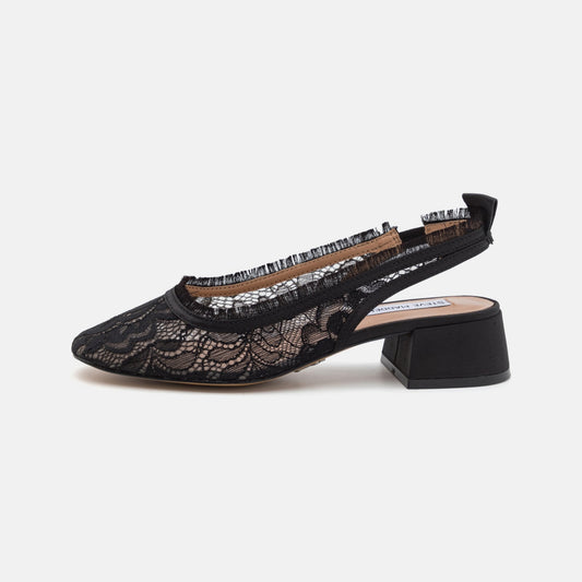 Steve Madden SMITTEN-L Black Lace Classic Heels - Elegant Pointed Toe Pump
