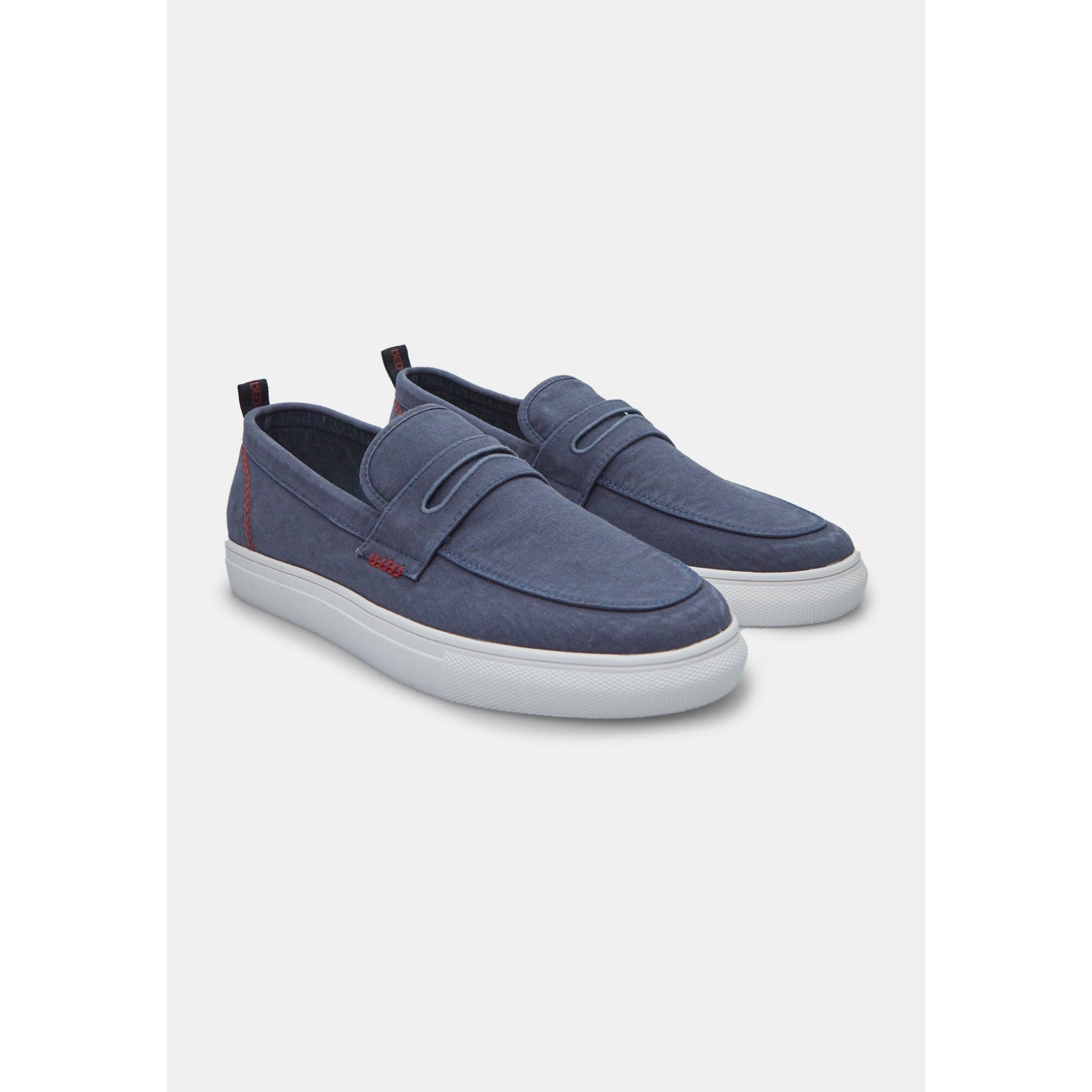 Bata Men's Classic Blue Canvas Slip-On Shoes - Comfortable, Easy Wear Loafers