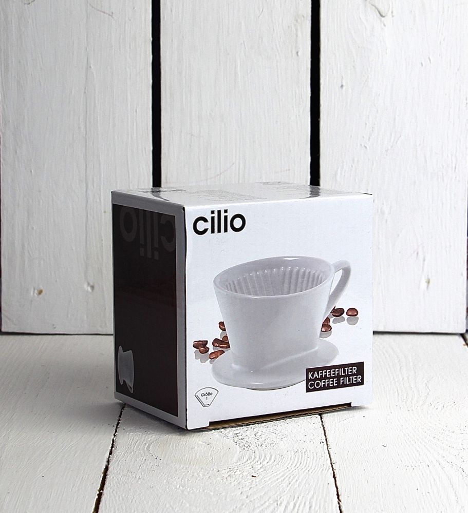Cilio Ceramic Pour Over Coffee Dripper – White
