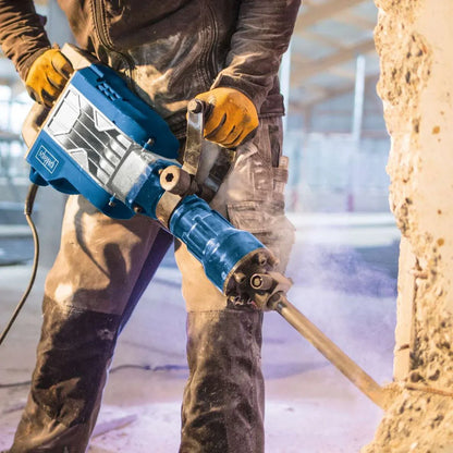 Scheppach AB1900 Demolition Hammer 60J Impact 1900W, Chisel, Case Included - Gomix Brands Outlet