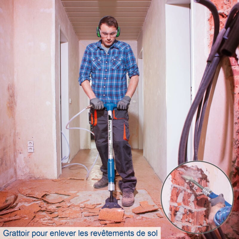Scheppach Aero²Spade 5-in-1 Pneumatic Digging Spade with Anti-Vibration Handle