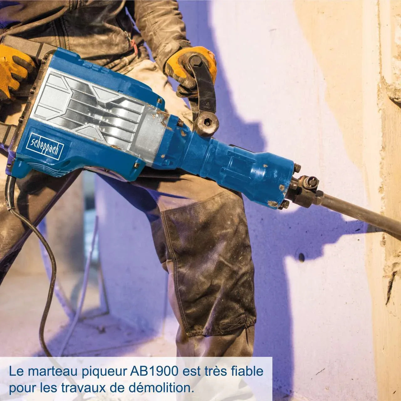 Scheppach AB1900 Demolition Hammer 60J Impact 1900W, Chisel, Case Included - Gomix Brands Outlet