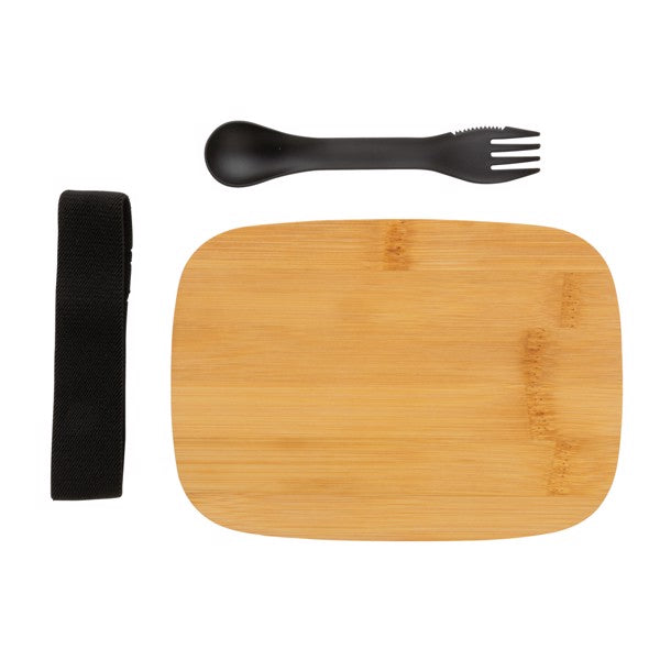 Premium Stainless Steel Lunchbox with Bamboo Lid & Spork for Healthy Meals
