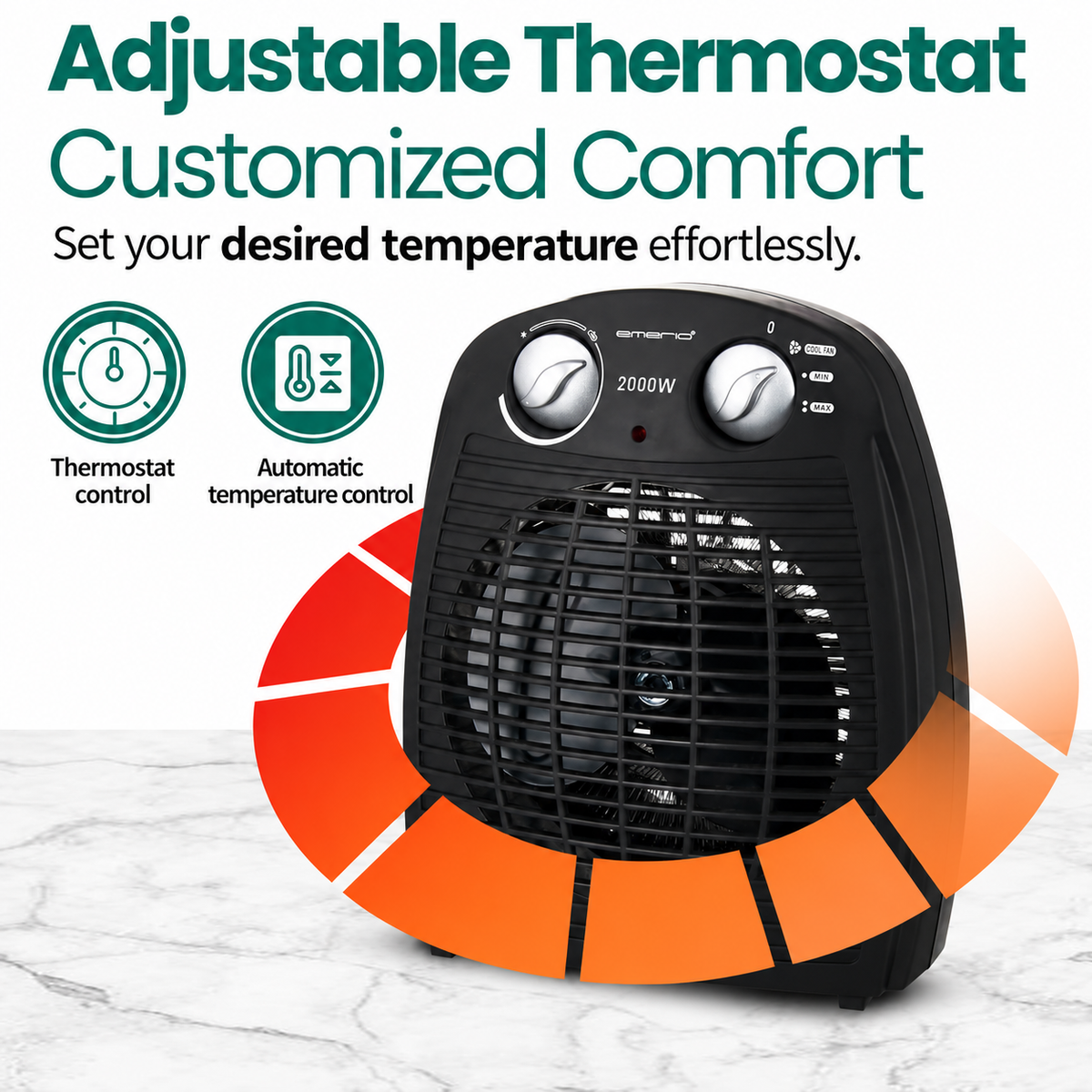 EMERIO FH-106737.2 Fan Heater 2000W Anthracite