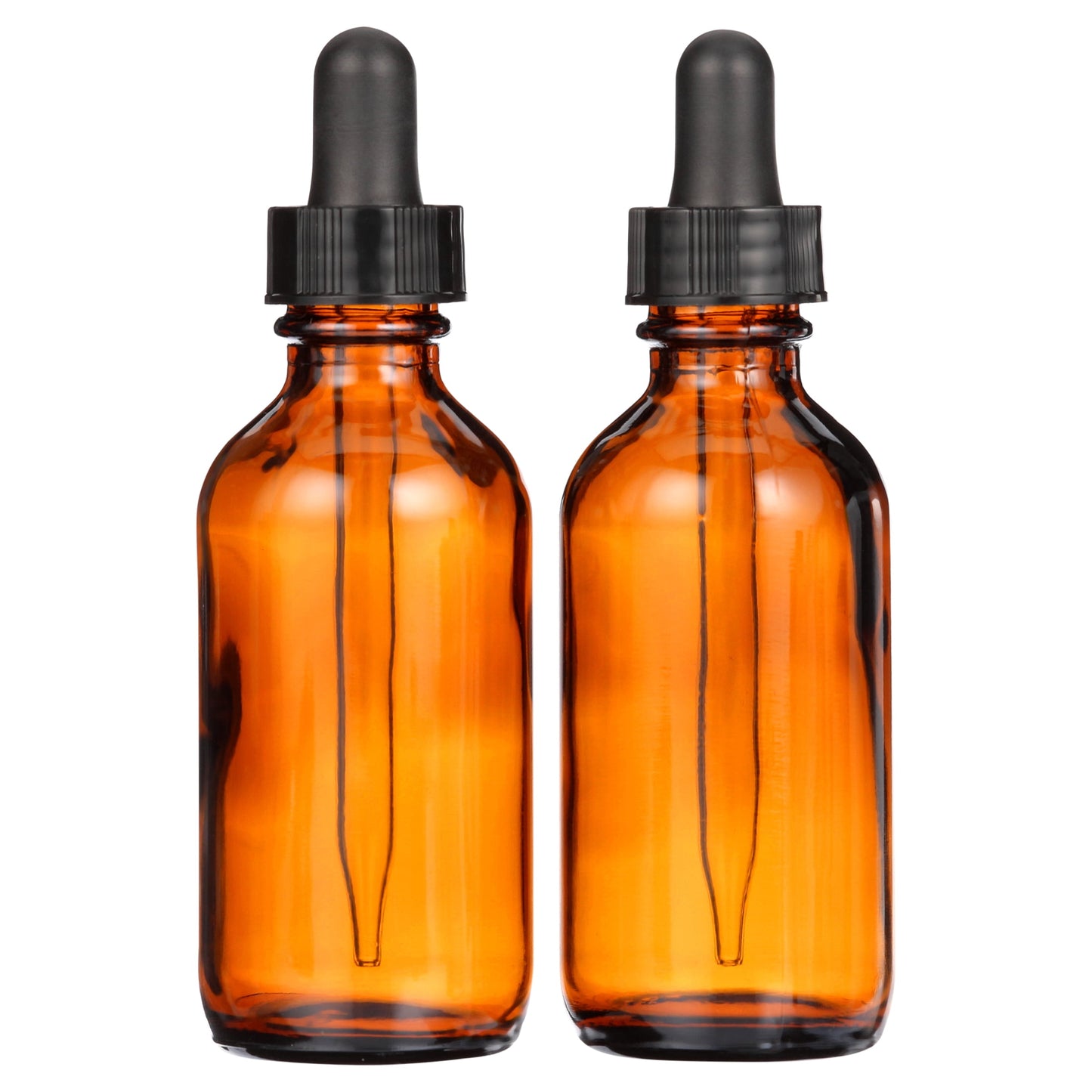 Amber Glass Dropper Bottles 2 oz Pack of Two