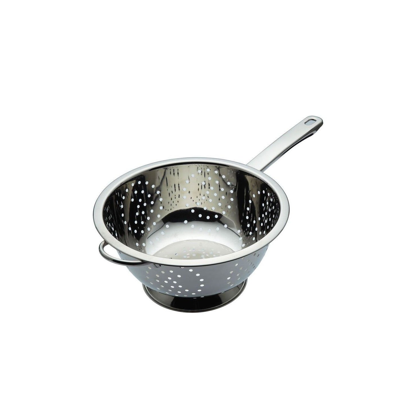 Durable Stainless Steel Long Handled 24cm Colander for Effortless Kitchen Draining