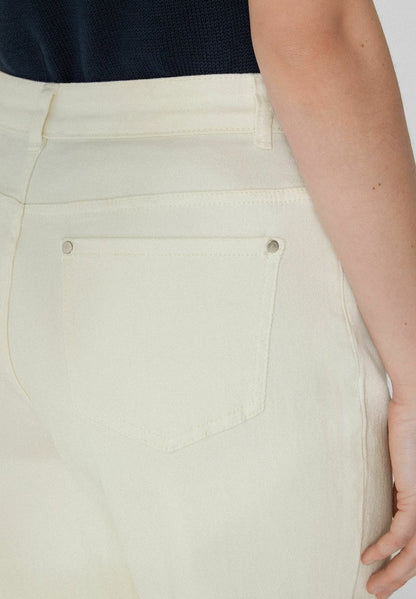 Tezenis Women's White Straight Leg Denim Jeans with Pockets and Belt Loops