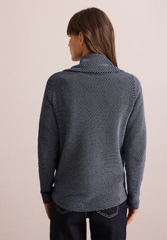 CECIL Women's Striped Cotton Knit Cardigan, Zip Fastening, Stand Collar Style