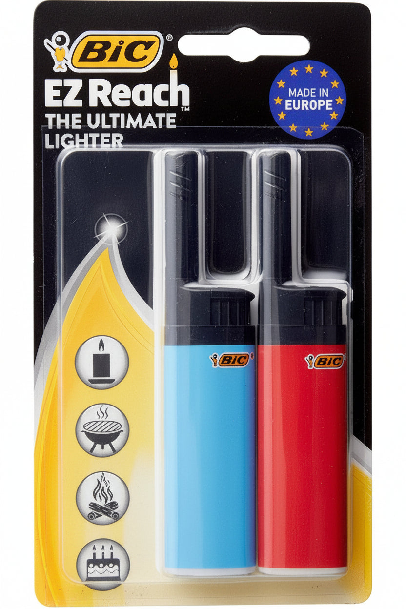 Bic Ez Reach Ultimate Lighters Pack 2 Pieces