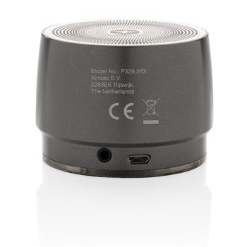 Swiss Peak 5W Wireless Bass Speaker: Portable, Stainless Steel, 5-Hour Playtime