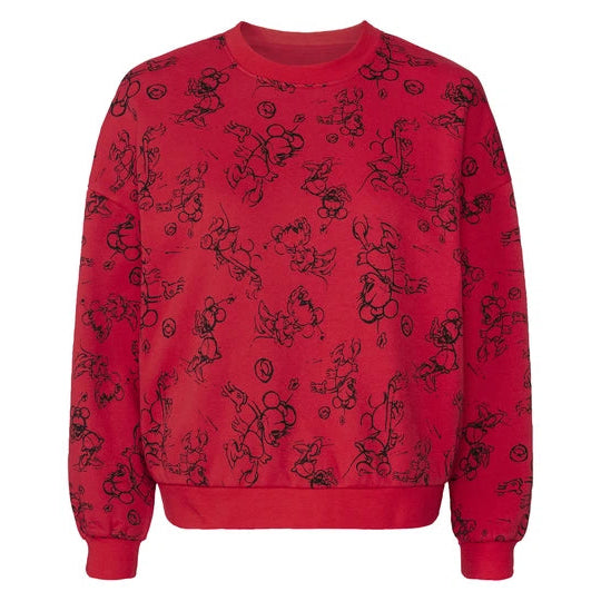 Disney 426434 Women's Mickey Mouse Fleece Sweatshirt Red