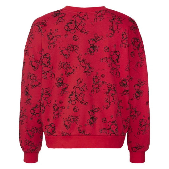 Disney 426434 Women's Mickey Mouse Fleece Sweatshirt Red