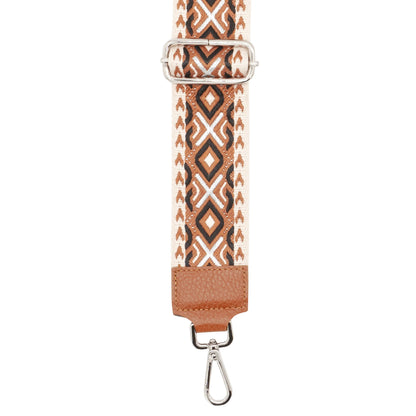 Seasons of April Cognac Woven Leather Adjustable Shoulder Strap for Handbags