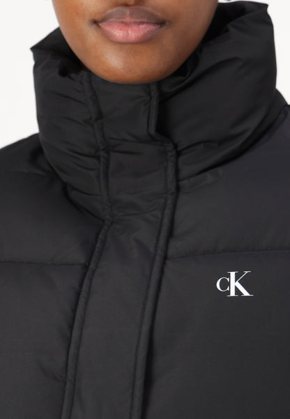 Calvin Klein Jeans Matte Cropped Puffer Winter Jacket - Stylish Black Warm Outerwear