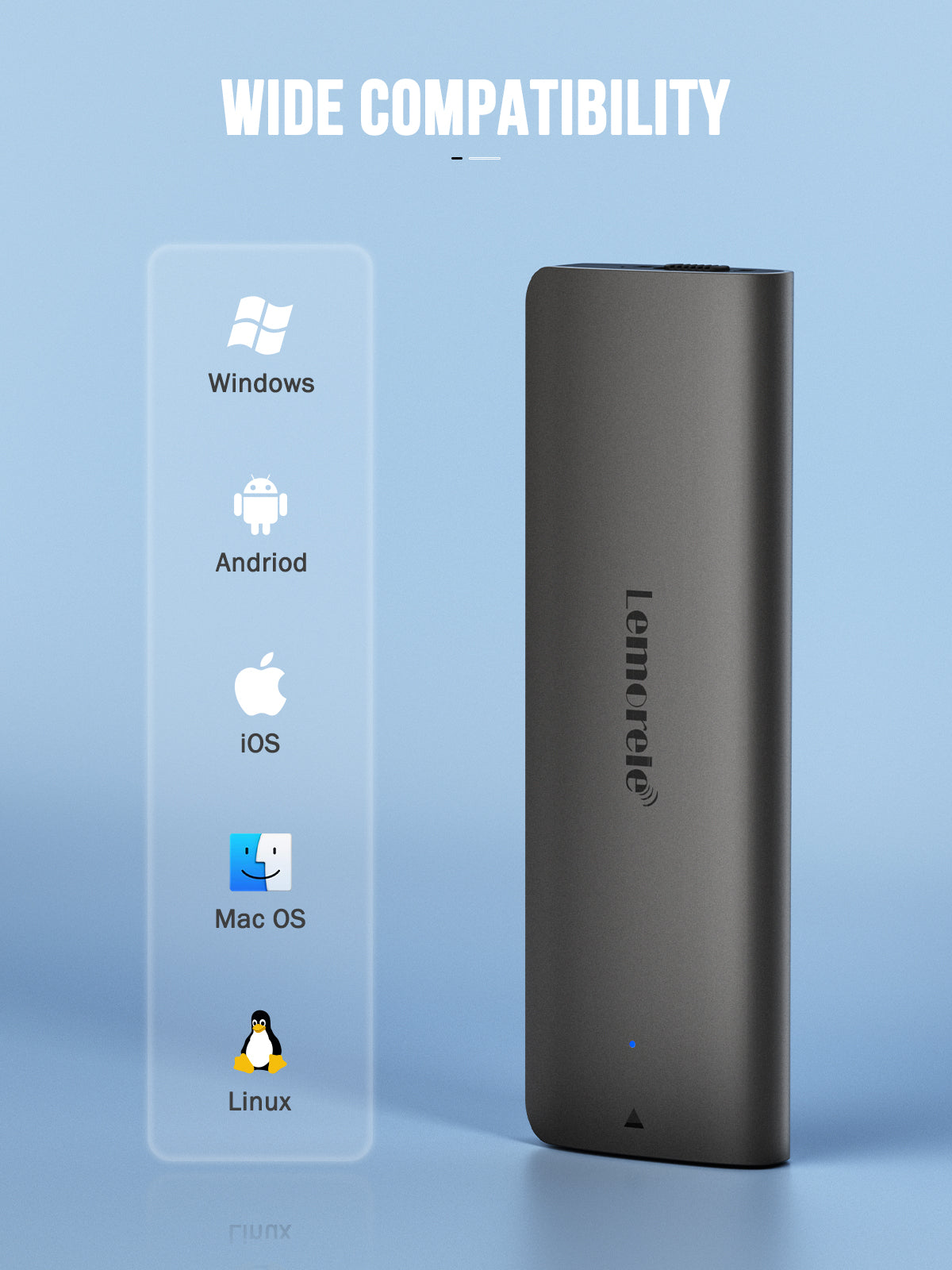 Lemorele SD1L M.2 NVMe SSD Enclosure Grey