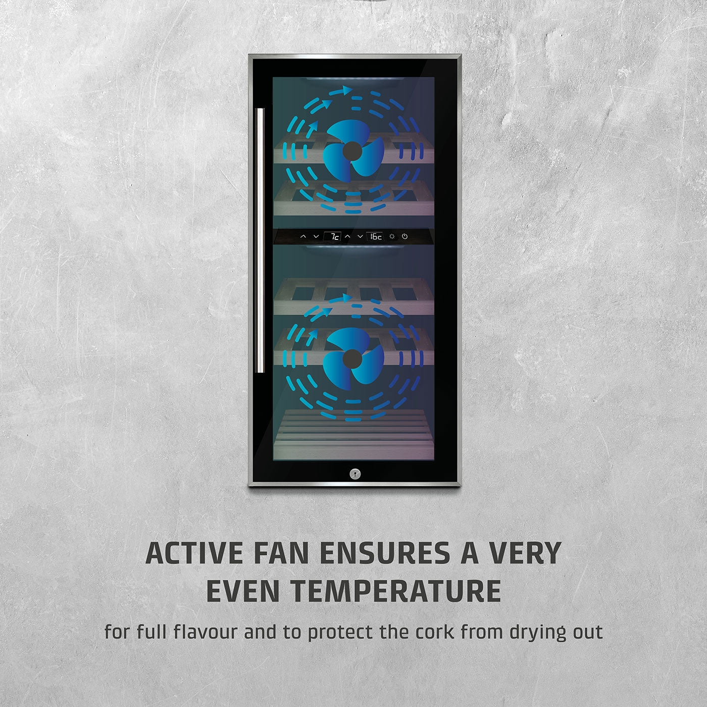 CASO WineComfort 24 Black Dual Zone Compressor Wine Cooler for 24 Bottles