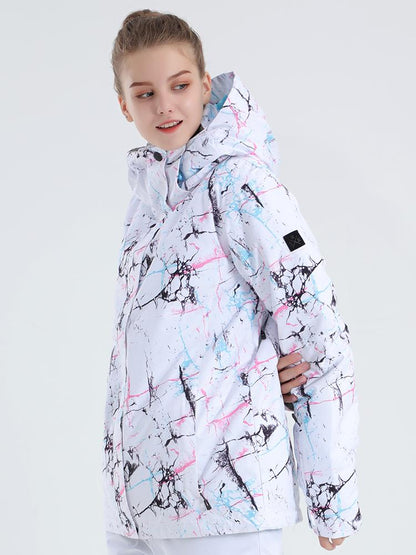 Women's 5K Waterproof Windproof Insulated Ski Snowboard Jacket - Vibrant Metropolis Design