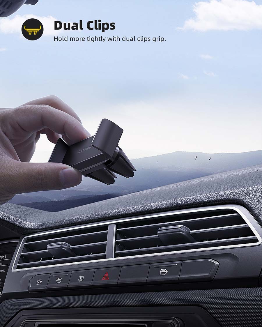 Lamicall Car Air Vent Phone Mount Two-Grip Design Black