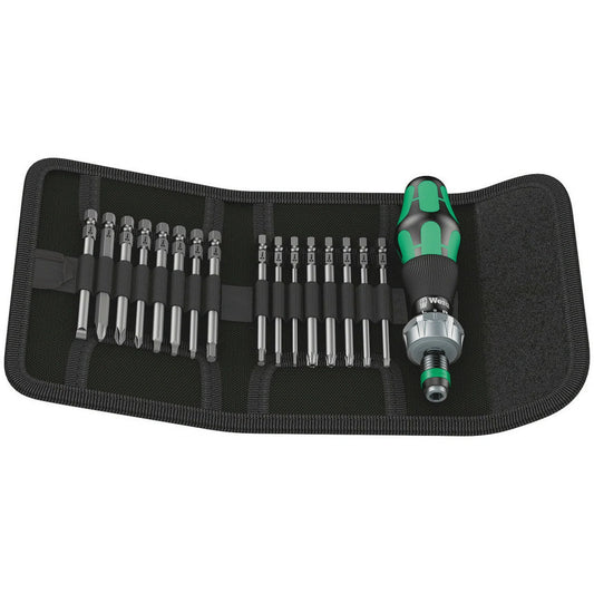 Wera Kraftform Kompakt 60 KK 17-Piece Screwdriver Bit Set with Rapidaptor Holder