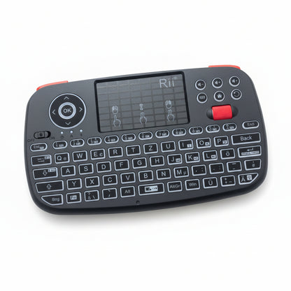 Rii i4 Dual Mode Wireless Multimedia Keyboard with Touchpad (German Version)