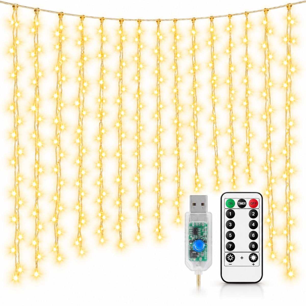 WEARXI DS0004-TP Fairy Lights 300 LED 3x3m Warm White