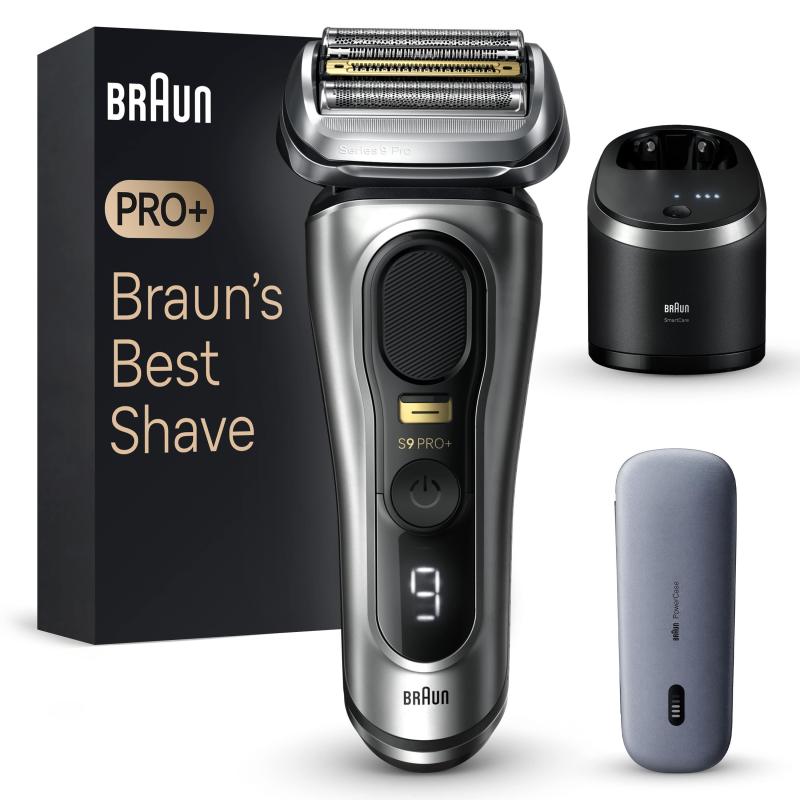 Braun Series 9 Pro+ 9577cc Electric Shaver, Foil Trimmer, Cleaning Station, PowerCase